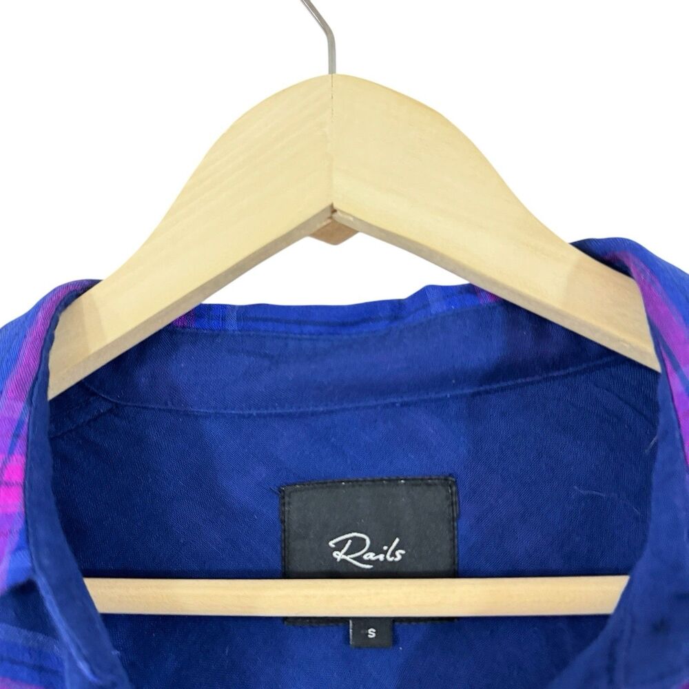 Rails Small Taitum Navy Ultra Violet Button Flann… - image 5